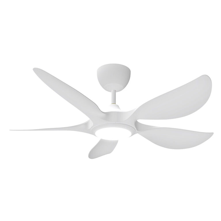 Modern 5-blade DC ceiling fan with LED light