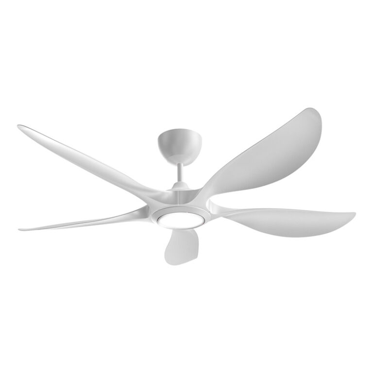 Modern 5-blade DC ceiling fan with LED light