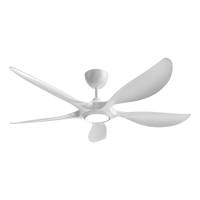 Modern 5-blade DC ceiling fan with LED light